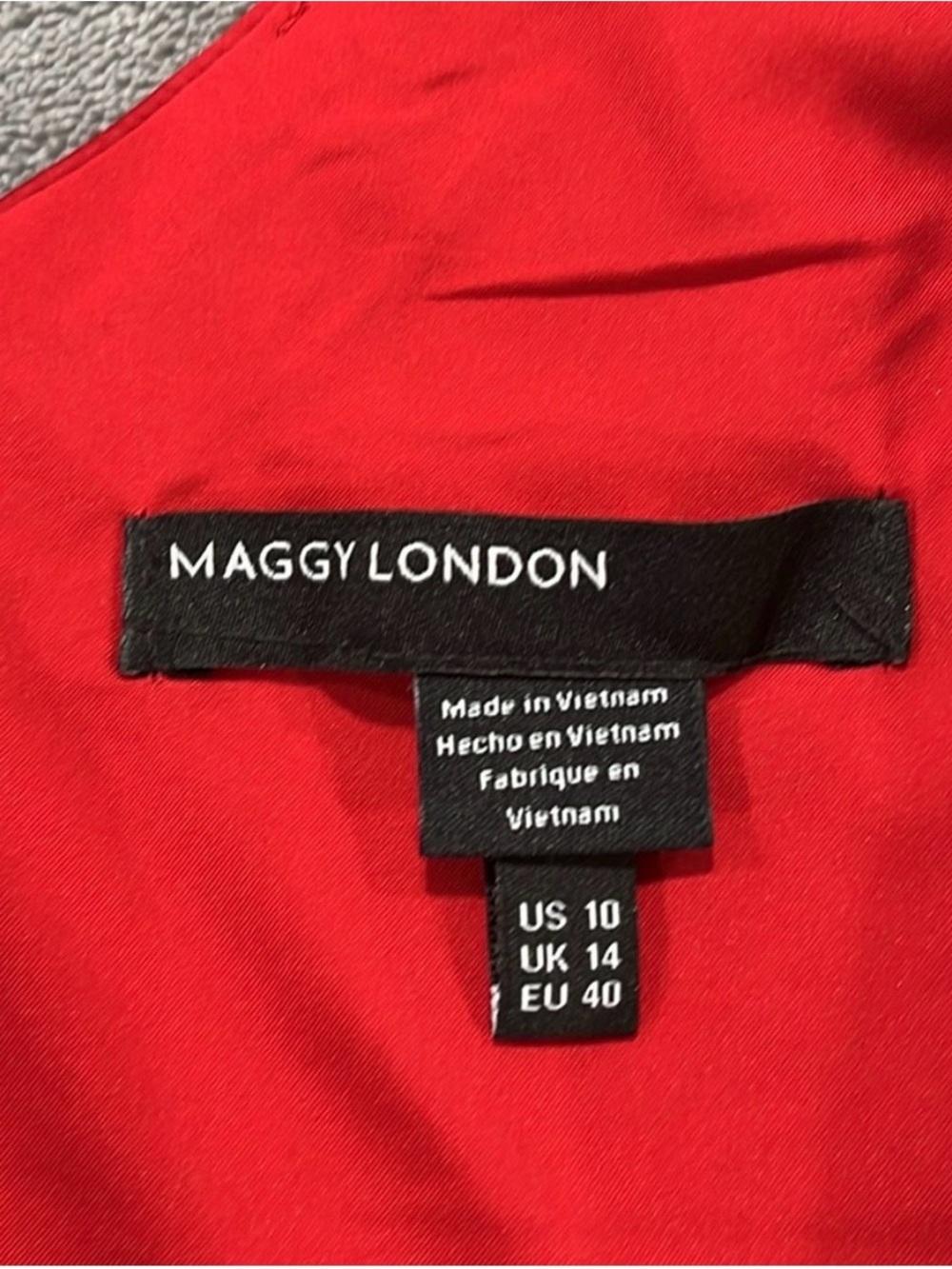 Maggy London Ruched Satin Midi Dress Women’s Size 10 Red Sleeveless NWT v neck - Picture 7 of 10